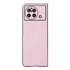 For vivo X Fold Precise Hole Cowhide Texture PU Phone Case(Pink) - 1