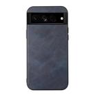 For Google Pixel 7 Pro 5G Cowhide Texture PU Phone Case(Blue) - 1