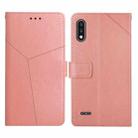 For LG K22 Y Stitching Horizontal Flip Leather Phone Case(Rose Gold) - 1