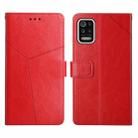 For LG K42 Y Stitching Horizontal Flip Leather Phone Case(Red) - 1
