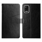 For LG K52 / K62 Y Stitching Horizontal Flip Leather Phone Case(Black) - 1