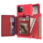 10-Card Wallet Bag PU Back Phone Case For iPhone 11 Pro(Red) - 1