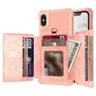 10-Card Wallet Bag PU Back Phone Case For iPhone X / XS(Rose Gold) - 1