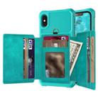 10-Card Wallet Bag PU Back Phone Case For iPhone XS Max(Green) - 1
