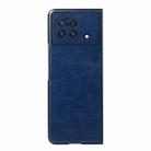For vivo X Fold Precise Hole Crazy Horse Texture PU Phone Case(Blue) - 1