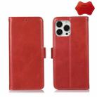 For iPhone 12 Pro Max Crazy Horse Top Layer Cowhide Leather Phone Case(Red) - 1