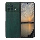 For vivo X Fold Precise Hole Wood Texture PU Phone Case(Green) - 1