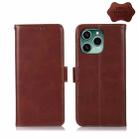 For Honor 60 SE Crazy Horse Top Layer Cowhide Leather Phone Case(Brown) - 1