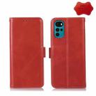 For Motorola Moto G22 Crazy Horse Top Layer Cowhide Leather Phone Case(Red) - 1