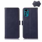For Motorola Moto G22 Crazy Horse Top Layer Cowhide Leather Phone Case(Blue) - 1