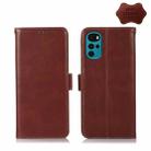 For Motorola Moto G22 Crazy Horse Top Layer Cowhide Leather Phone Case(Brown) - 1