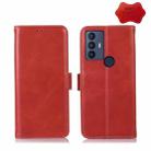 For TCL 30 SE/306/305 / Sharp Aquos V6/V6 Plus Crazy Horse Top Layer Cowhide Leather Phone Case(Red) - 1