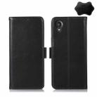 For Kyocera Digno BX2 Crazy Horse Top Layer Cowhide Leather Phone Case(Black) - 1