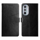 For Motorola Edge 30 Pro Y Stitching Horizontal Flip Leather Phone Case(Black) - 1