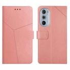 For Motorola Edge 30 Pro Y Stitching Horizontal Flip Leather Phone Case(Rose Gold) - 1