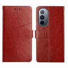 For Motorola Moto Edge X30 Y Stitching Horizontal Flip Leather Phone Case(Brown) - 1