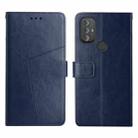 For Motorola Moto G Power 2022 Y Stitching Horizontal Flip Leather Phone Case(Blue) - 1