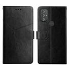 For Motorola Moto G Power 2022 Y Stitching Horizontal Flip Leather Phone Case(Black) - 1