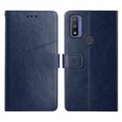 For Motorola Moto G Pure 2021 Y Stitching Horizontal Flip Leather Phone Case(Blue) - 1