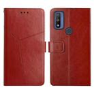 For Motorola Moto G Pure 2021 Y Stitching Horizontal Flip Leather Phone Case(Brown) - 1