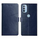 For Motorola Moto G31 / G41 Y Stitching Horizontal Flip Leather Phone Case(Blue) - 1