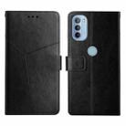 For Motorola Moto G51 5G Y Stitching Horizontal Flip Leather Phone Case(Black) - 1