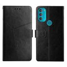 For Motorola Moto G71 5G Y Stitching Horizontal Flip Leather Phone Case(Black) - 1