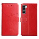 For Motorola Moto G200 5G Y Stitching Horizontal Flip Leather Phone Case(Red) - 1