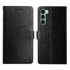 For Motorola Moto G200 5G Y Stitching Horizontal Flip Leather Phone Case(Black) - 1