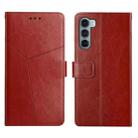 For Motorola Moto G200 5G Y Stitching Horizontal Flip Leather Phone Case(Brown) - 1