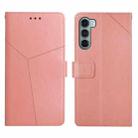 For Motorola Moto G200 5G Y Stitching Horizontal Flip Leather Phone Case(Rose Gold) - 1