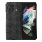 For vivo X Fold Precise Hole Weave Plaid PU Phone Case(Black) - 1