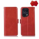 For OPPO Find X5 Pro 5G Crazy Horse Top Layer Cowhide Leather Phone Case(Red) - 1