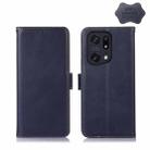 For OPPO Find X5 Pro 5G Crazy Horse Top Layer Cowhide Leather Phone Case(Blue) - 1