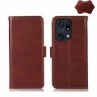 For OPPO Find X5 Pro 5G Crazy Horse Top Layer Cowhide Leather Phone Case(Brown) - 1