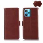 For OPPO Realme 9 Pro+ Crazy Horse Top Layer Cowhide Leather Phone Case(Brown) - 1