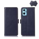 For OPPO Realme 9i/A36 4G/A76 4G/A96 4G Crazy Horse Top Layer Cowhide Leather Phone Case(Blue) - 1
