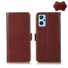 For OPPO Realme 9i/A36 4G/A76 4G/A96 4G Crazy Horse Top Layer Cowhide Leather Phone Case(Brown) - 1