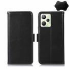 For OPPO Realme C35 4G Crazy Horse Top Layer Cowhide Leather Phone Case(Black) - 1