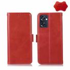 For OPPO Reno7 SE 5G Crazy Horse Top Layer Cowhide Leather Phone Case(Red) - 1