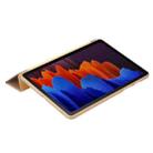 For Samsung Galaxy Tab S8+ / S7+ 3-Fold Holder Silicone Leather Tablet Case(Gold) - 6