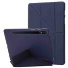 For Samsung Galaxy Tab S8+ / S7+ Deformation Silicone Leather Tablet Case(Dark Blue) - 1