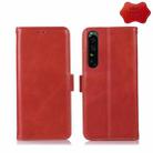 For Sony Xperia 1 IV Crazy Horse Top Layer Cowhide Leather Phone Case(Red) - 1