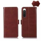For Sony Xperia 10 IV Crazy Horse Top Layer Cowhide Leather Phone Case(Brown) - 1