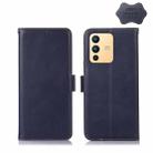 For vivo S12 5G / V23 Crazy Horse Top Layer Cowhide Leather Phone Case(Blue) - 1