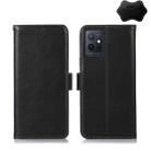 For vivo Y75 5G Global/T1 5G Global/Y55 5G Global/Y33S 5G Global/IQOO U5 Crazy Horse Top Layer Cowhide Leather Phone Case(Black) - 1