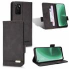 For OPPO A15 Magnetic Clasp Flip Leather Phone Case(Black) - 1
