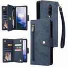 For OnePlus 7 Pro Rivet Buckle 9 Cards Three Fold Leather Phone Case(Blue) - 1