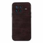 For vivo X Note Genuine Leather Double Color Crazy Horse Phone Case(Coffee) - 1