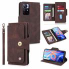 For Xiaomi Redmi Note 11 5G China POLA 9 Card-slot Oil Side Leather Phone Case(Brown) - 1